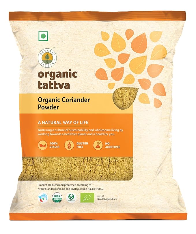 Organic Tattva, Organic Dried Coriander Powder (Dhaniya) | Quality Dhaniya Powder, Naturally Processed, from Farm Picked Fresh Coriander Seeds (100 G, Pouch) Organic Tattva, Organic Dried Coriander Powder (Dhaniya) | Quality Dhaniya Powder, Naturally Processed, from Farm Picked Fresh Coriander Seeds (100 G, Pouch)